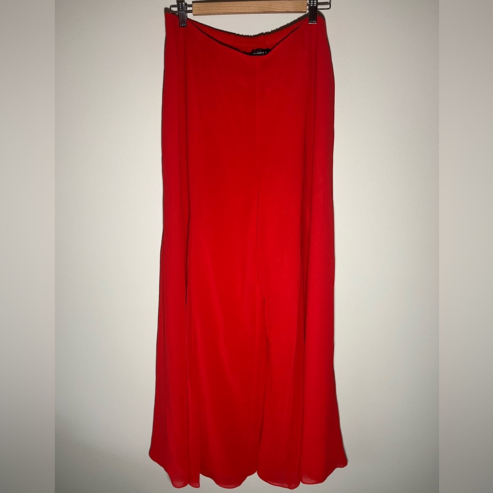 PAPELL STUDIO Dressy Pants Blouson Wide Leg Red Fully Lined Size 1X NWT